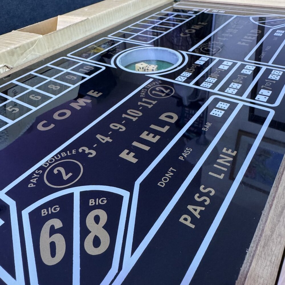 Vintage 1950s Cupaluck Mechanical Craps Dice Tabletop Game Complete Set Box - Picture 9 of 13